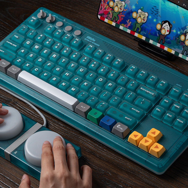 8BitDo Retro 87 Keyboard - Clear Blue